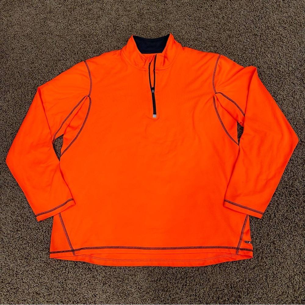 Men’s large Duo Dry 1/4 zip orange long sleeve shirt